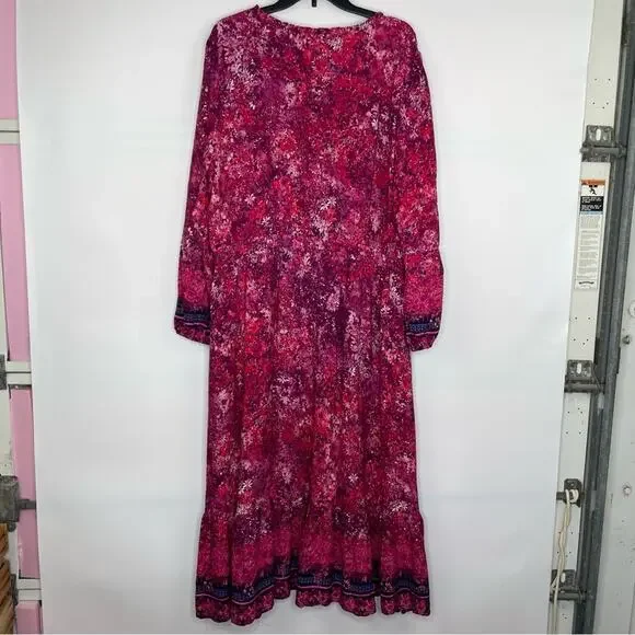 Frye & Co. Pink Peasant Western Maxi dress size XXL - Picture 7 of 11